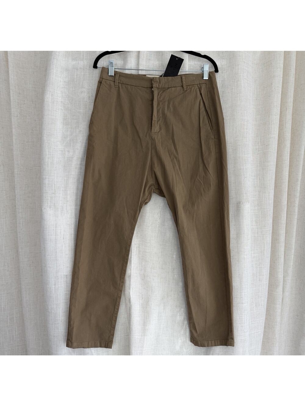 Nili Lotan Paris Pants Womens 0 Brown Fawn Drop Crotch Baggy Ankle Pants NWT